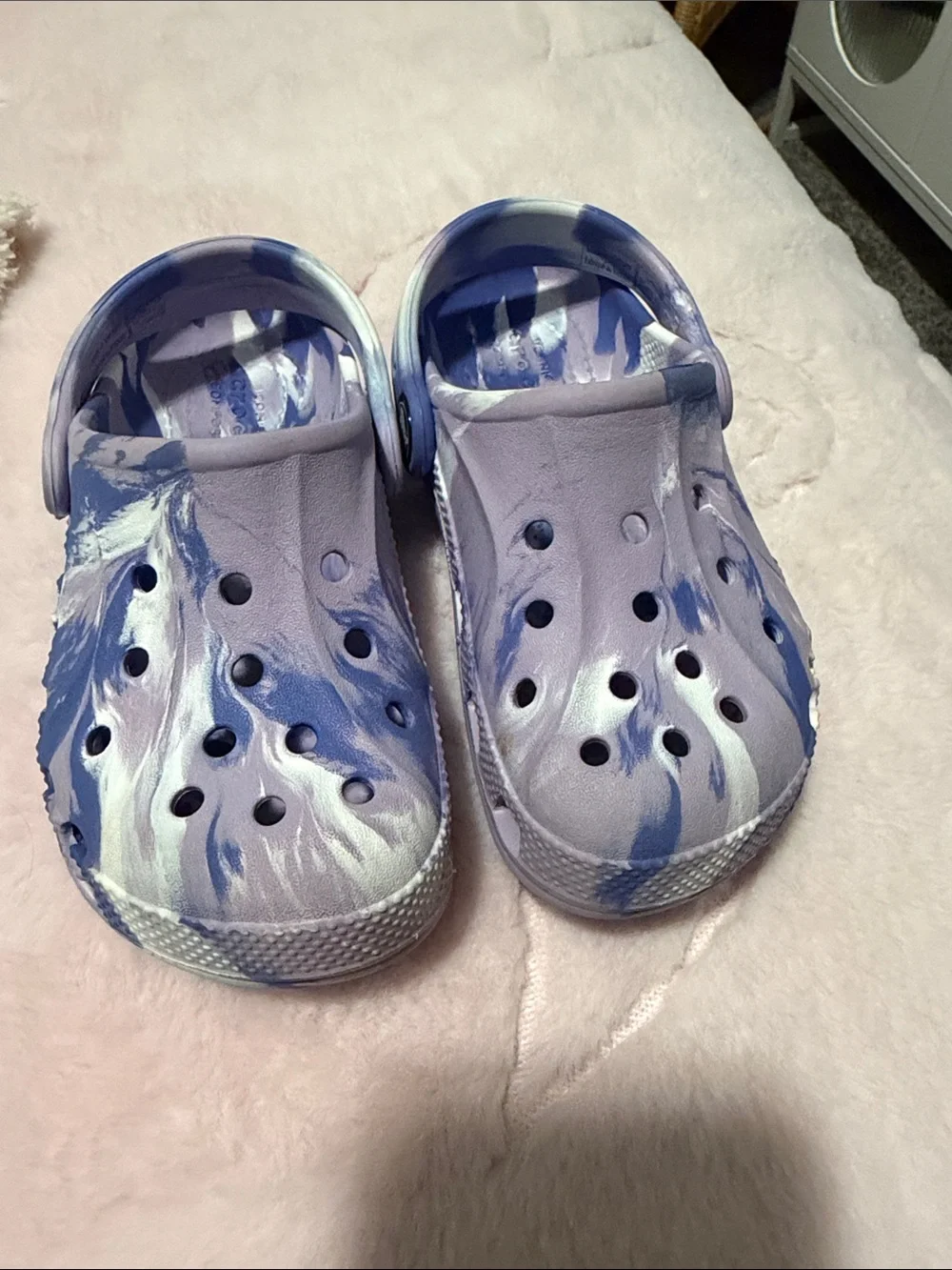 Kids Lavender Blue Marble Crocs